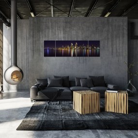Obraz miasta nocą (170x50 cm)