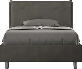 Łóżko bez stelaża tapicerowane 120x190 microfibra szary Appia Large