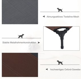 PawHut Leżak dla psa lub kota Miękka poducha 92x76x18cm Elegancki kolor kawowy | Aosom PL