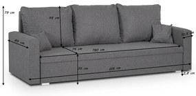 Sofa kanapa 3 os z funkcją spania MONDO Czerwony