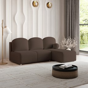 Masseno Narożnik TRAMA z funkcją spania i pojemnikiem na pościel Narozniki L, Rozkładana sofa - Brązowy, QUELLE 25
