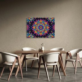 Obraz na szkle - Kalejdoskopowa mandala (70x50 cm)