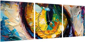 Obraz - Malowanie kocim okiem (z zegarem) (90x30 cm)