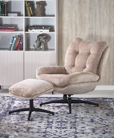 Fotel do salonu z podnóżkiem i funkcją kołyski Pesto Halmar