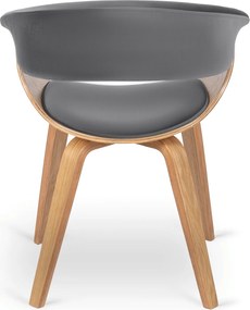 Krzesło Tapicerowane z Drewna Giętego GARY Dąb Złoty/Szare Nowoczesne Loft