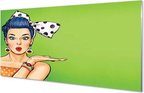 Panel nad Blat Kuchenny Kobieta z Czerwonymi Ustami i Kokardą