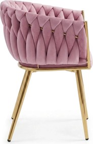 Ciemnoróżowe krzesło glamour  D9-E94