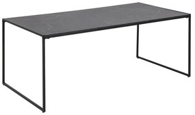 Stolik z blatem w dekorze marmuru w kolorze matowej czerni 60x120 cm Infinity – Actona