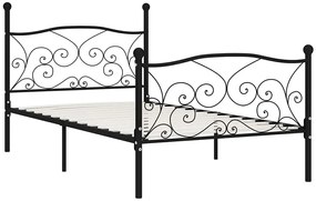 Czarne rustykalne łóżko pojedyncze 100x200 cm T0-S47