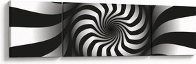 Abstrakcyjny obraz czarno - białej spirali (170x50 cm)