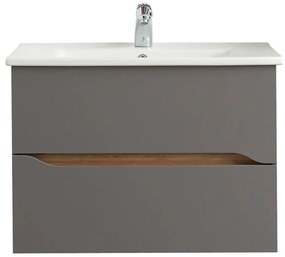 Szara szafka pod umywalkę bez baterii 72x51 cm Set 357 – Pelipal