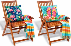 Składane drewniane krzesła ogrodowe 2 szt C3-G63