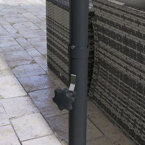 Outsunny Parasol Ogrodowy 3m Korba Regulowany Obrotowy Metal Ciemnoszary | Aosom PL