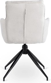 Krzesło Tapicerowane Obrotowe do Salonu AKITA Szare Sztruksowe Nowoczesne