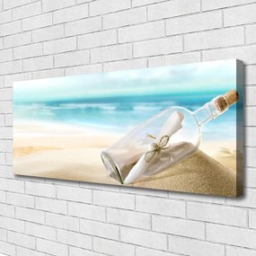 Obraz na płótnie List w Butelce na Piasku