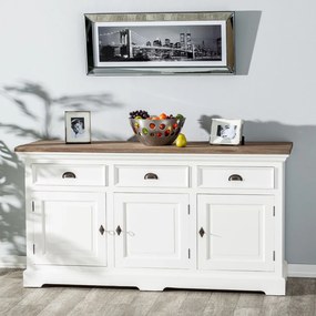 Komoda Brighton 180x55x95cm white&amp;natural grey