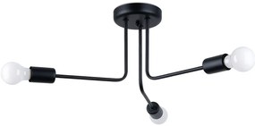 Czarna loftowa lampa sufitowa z 3 ramionami - A630 C0-N64