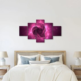 Obraz nowoczesnej różowej abstrakcji (125x70 cm)