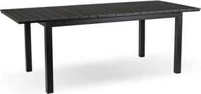Stół Ogrodowy Prostokątny ARGOS 160-210 cm Rozkładany Ciemnoszary Dąb/Czarny