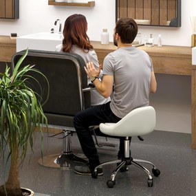 HOMCOM Hoker roboczy, obrotowy hoker, regulowane siedzisko, 50 cm x 50 cm x 83 cm, Biały