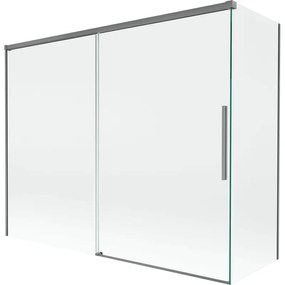 Mexen Rox parawan nawannowy 2-skrzydłowy rozsuwany 190 + 90 x 150 cm, transparent, gun metal - 8C9-190-090-95-00