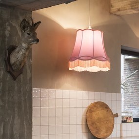Lampa wisząca Retro różowa 45 cm - Granny Retro Oswietlenie wewnetrzne