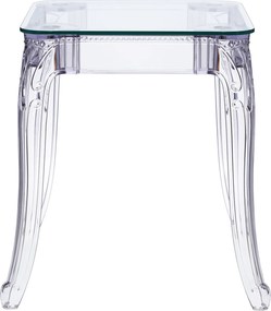 Transparentny stół w stylu retro Ghost 62 ze szklanym blatem
