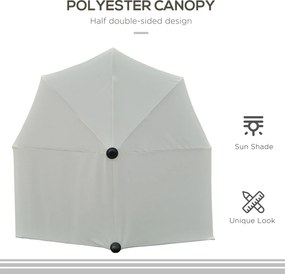 Outsunny Półokrągły Parasol 1,9 x 2 m Podwójny Parasol z Ręczną Korbą, Kremowy | Aosom PL
