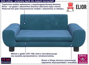 Niebieska sofa dla chłopca na nóżkach - Lyting