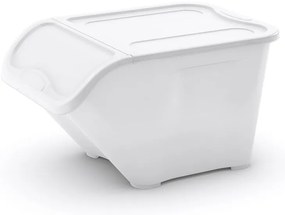 Biały plastikowy pojemnik z pokrywką 55x39x32 cm All In Box – KIS