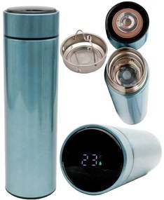 EH Termos ze stali nierdzewnej z termometrem Temp 450 ml, czarny