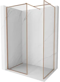 Mexen Kioto-XF ścianka prysznicowa Walk-in z ramką 70 x 70 cm, transparent 10 mm, miedź szczotkowana - 800-070-202-04-65-070-XF