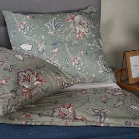Komplet pościeli z mikrofibry CLARAS szara w liście i kwiaty 200x220 cm HOMLA