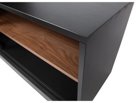 Czarna szafka pod TV z litego drewna sosnowego 180x50 cm James – WOOOD