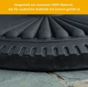 Outsunny Stojak na parasol 15 kg Stojak na parasol okrągły 35-48 mm Podstawa pod parasol do ogrodu, tarasu, balkonu Cement Ø49 cm Czarny