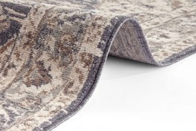 Dywan Terrain designerski Orientalny Ornament Piaskowy Kremowo Niebieski z krótkim włosiem 80 cm x 120 cm Certyfikat Oeko-Tex