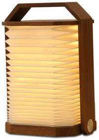 Biała/w ciemnym naturalnym kolorze lampa stołowa LED (wysokość 4 cm) Origami – Gingko