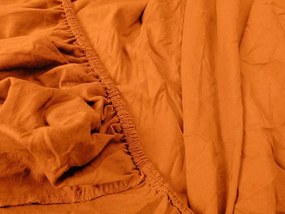 PrzytulneMieszkanie.pl Prześcieradło jersey HIGHFIT pomarańczowe 90 x 200 cm