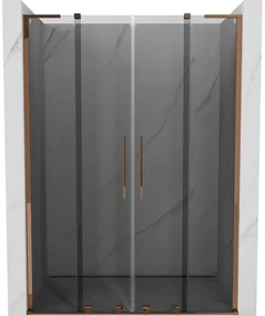 Mexen Velar L Duo drzwi prysznicowe rozsuwane 140 cm, grafit, różowe złoto - 871-140-003-42-60