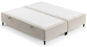 Kremowe tapicerowane łóżko dwuosobowe ze schowkiem 200x200 cm Tate – Maison de Rêve
