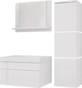 Zestaw mebli łazienkowych, Matowa biel, Połysk biały, 90 x 110 cm
