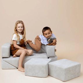 Turkusowy sztruksowy piankowy plac zabaw 6 szt. wysokość 40 cm 100x35 cm Montessori – Meowbaby