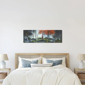 Obraz - Ilustracja przedstawiająca Ogród Mieczy (z zegarem) (90x30 cm)