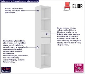 Regał z szufladami biały z połyskiem - Lavero