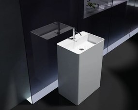 Umywalka wolnostojąca PB2022Odlew mineralny - Biały mat - 60 x 42 x 90 cm
