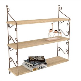 Półka ścienna dębowa – 72 cm x 80 cm x 20 cm – dąb – płyta MDF