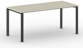 Stół konferencyjny do biura PRIMO INFINITY, 180x90 cm, czarna podstawa, dąb naturalny