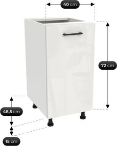 Zestaw Mebli Kuchennych MODERN 200 cm Dąb/Biały Połysk Ryflowany Nowoczesny