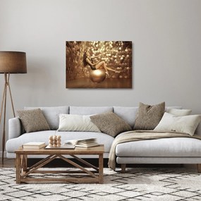 Obraz na szkle kobiety w złotym pokoju (70x50 cm)