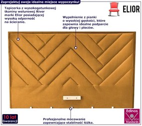 Musztardowe pikowane wezgłowie do łóżka S9-Z49
